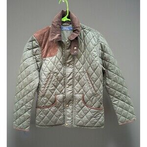 Polo Ralph Lauren Women’s Quilted Barn Chore Coat Jacket Corduroy Suede Sz M